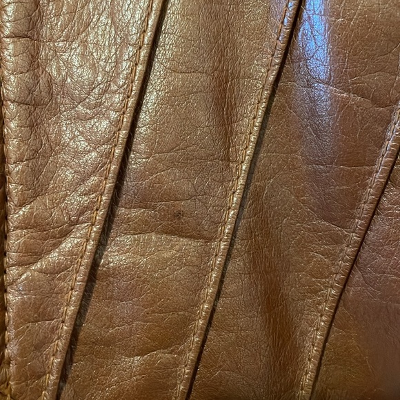 Vintage Neto cognac rust brown tan leather jacket biker boxy - Picture 4 of 12